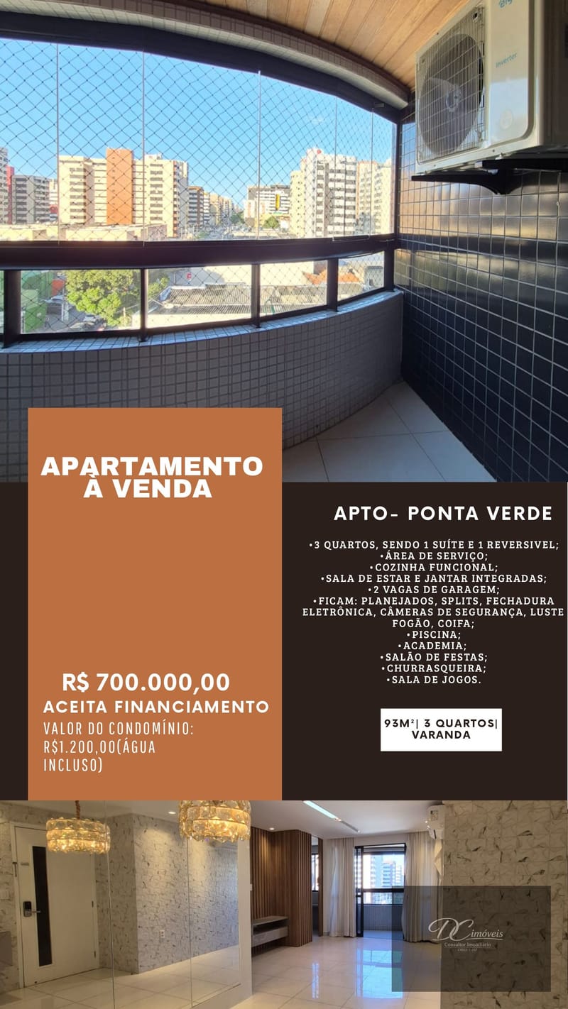 Apartamento 3/4, Av. Sandoval Arroxelas - 1