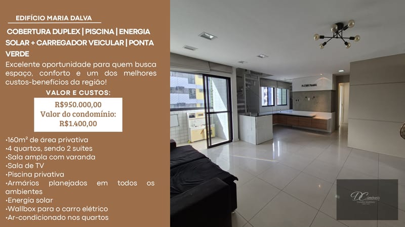 Apartamento Cobertura Duplex, Ponta Verde - foto 2